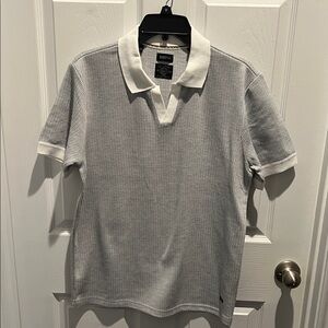 Buffalo David Bitton Men’s Gray Polo with White Collar